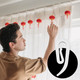 White Plastic Curtain Hooks - 50pcs